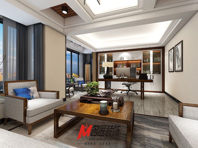 揭陽市登崗鎮(zhèn)機關(guān)宿舍樓現(xiàn)代風格辦公空間裝修案例